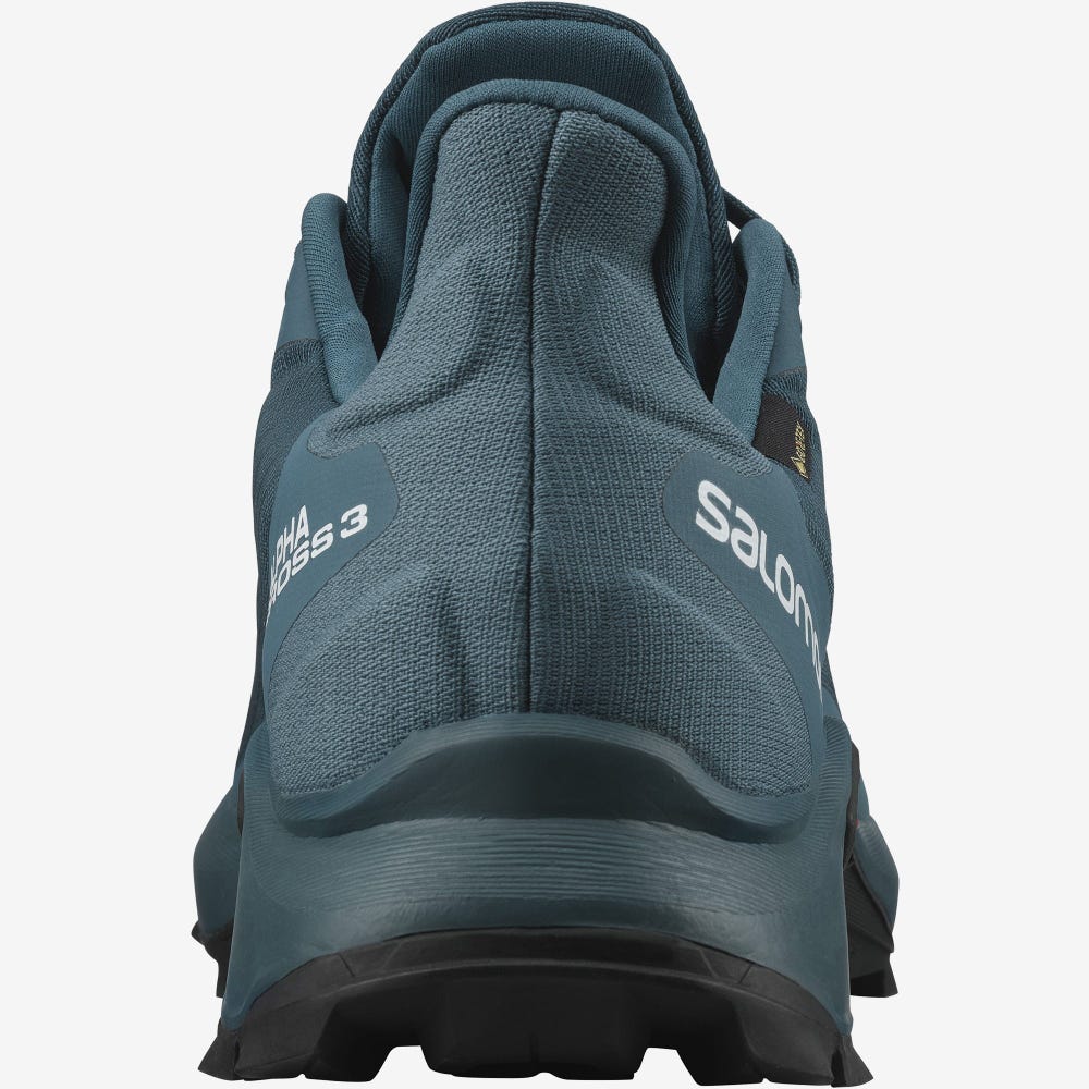 Salomon ALPHACROSS 3 GORE-TEX Terepfutó Cipő Férfi Kék | HU571634