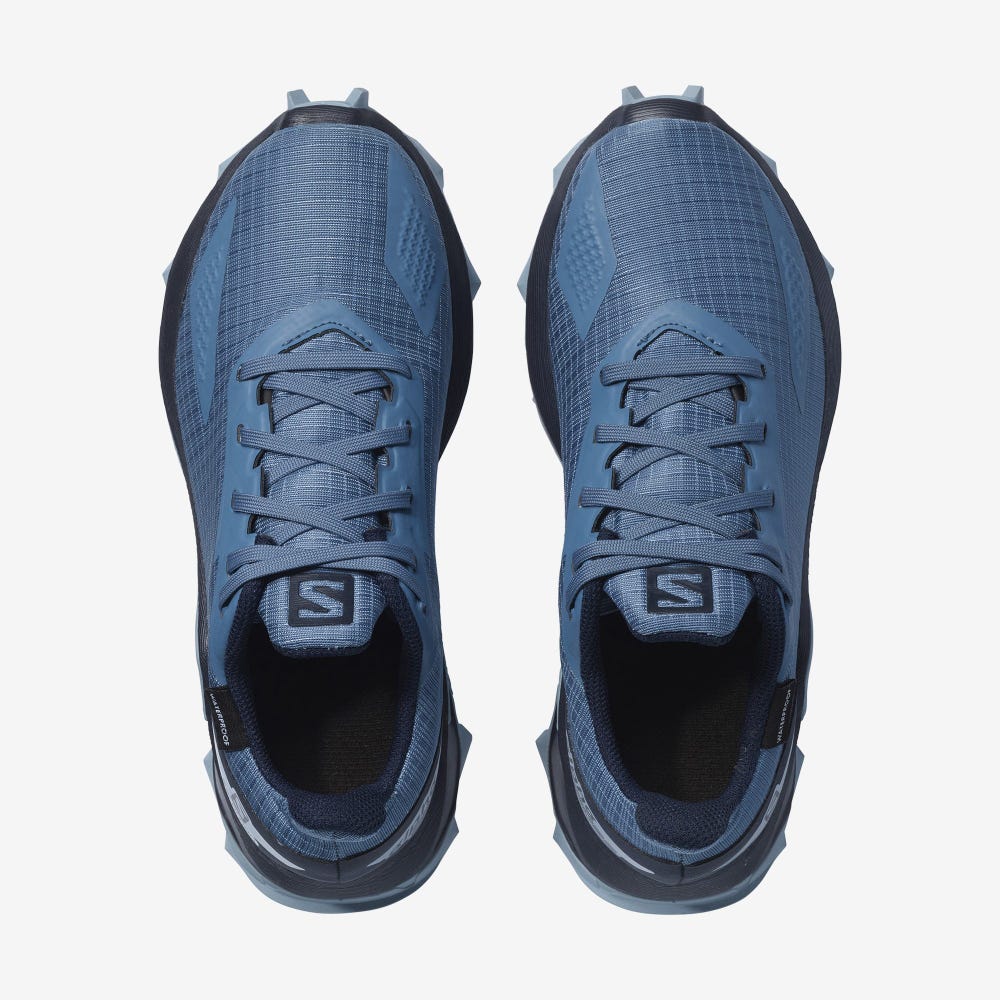 Salomon ALPHACROSS BLAST CLIMASALOMON™ WATERPROOF Terepfutó Cipő Gyerek Kék/Sötétkék/Kék | HU642583