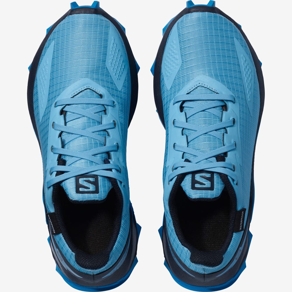 Salomon ALPHACROSS BLAST CLIMASALOMON™ WATERPROOF Terepfutó Cipő Gyerek Kék/Sötétkék/Sötétkék | HU742053