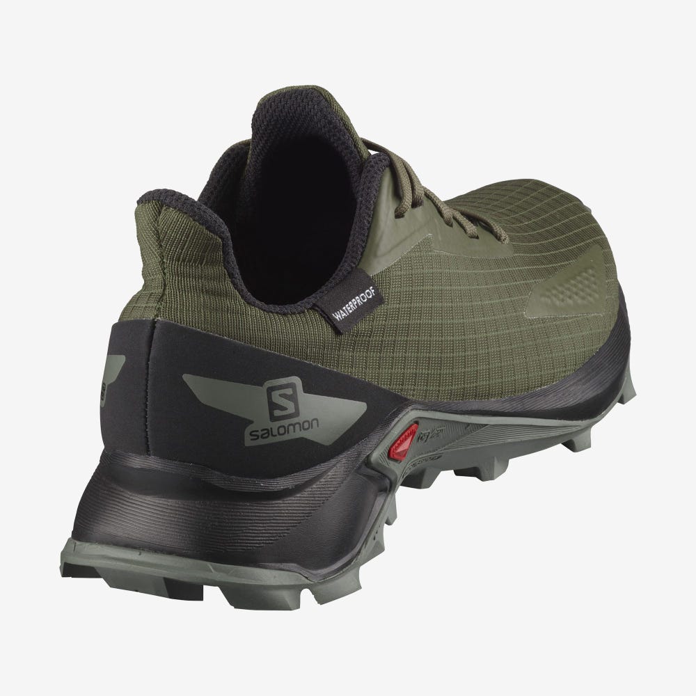 Salomon ALPHACROSS BLAST CLIMASALOMON™ WATERPROOF Terepfutó Cipő Gyerek Olivazöld/Fekete/Szürke | HU980142