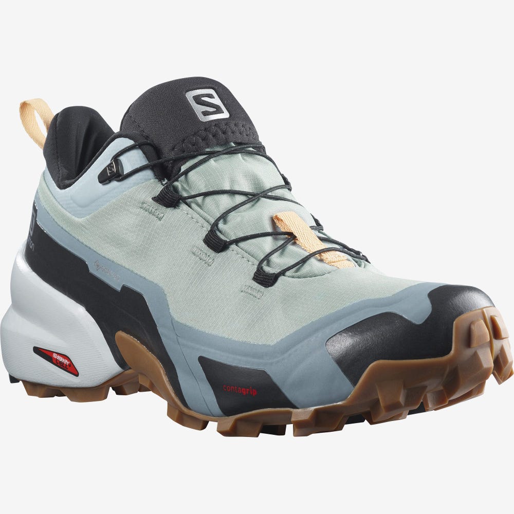 Salomon CROSS HIKE GORE-TEX Túracipő Női Zöld/Krém | HU741503