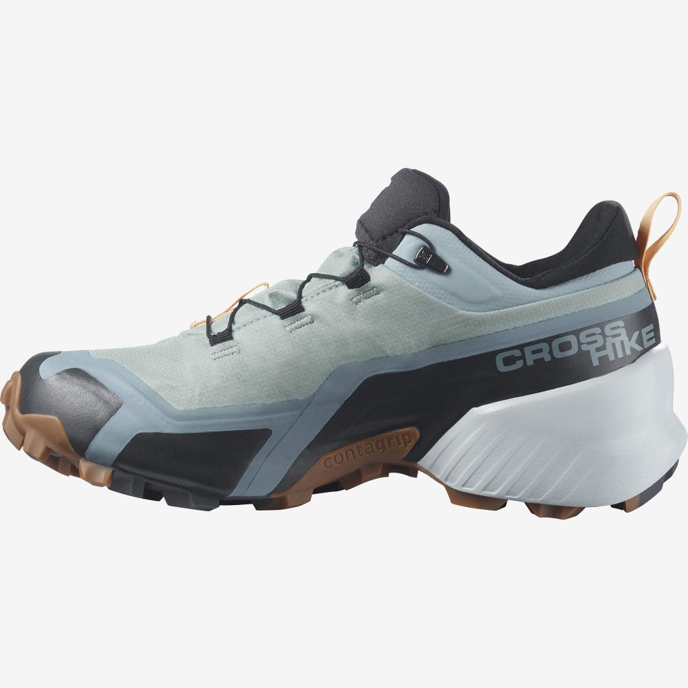 Salomon CROSS HIKE GORE-TEX Túracipő Női Zöld/Krém | HU741503