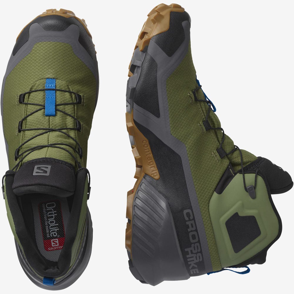 Salomon CROSS HIKE MID GORE-TEX Túrabakancs Férfi Olivazöld | HU098165