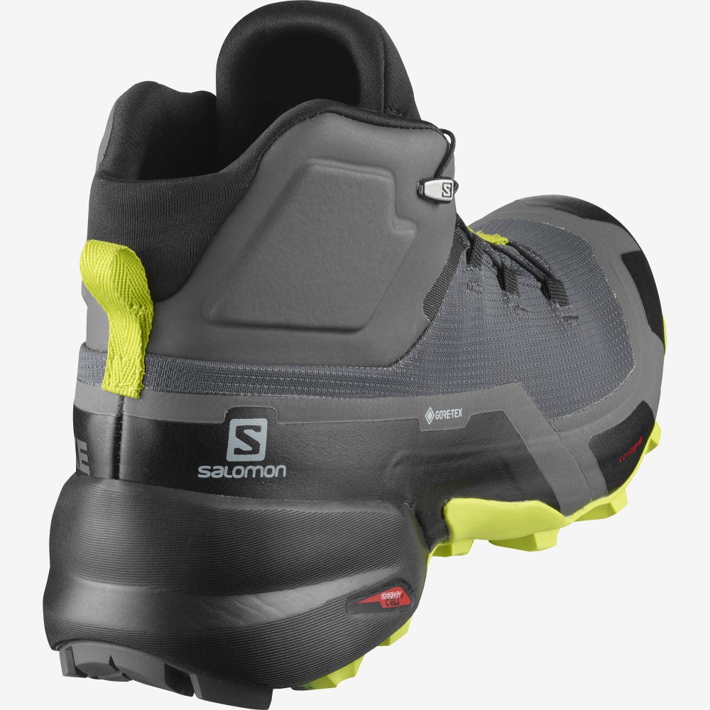 Salomon CROSS HIKE MID GORE-TEX Túrabakancs Férfi Szürke/Fekete/Világos Zöld | HU178925