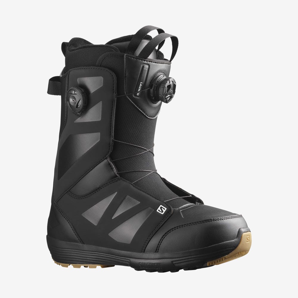 Salomon LAUNCH BOA SJ BOA Snowboard Bakancs Férfi Fekete/Fehér | HU704653