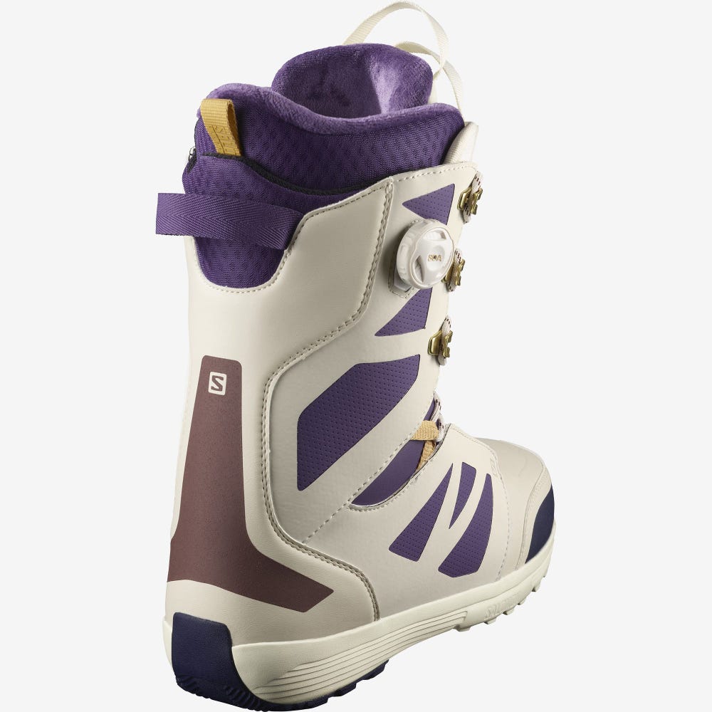 Salomon LAUNCH LACE SJ BOA TEAM Snowboard Bakancs Férfi Bézs/Lila | HU041927