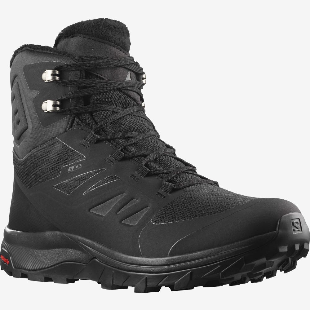 Salomon OUTBLAST THINSULATE™ CLIMASALOMON™ WATERPROOF Téli Bakancs Férfi Fekete | HU257810