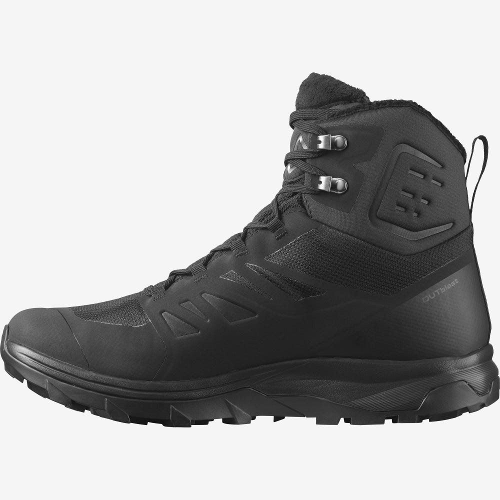 Salomon OUTBLAST THINSULATE™ CLIMASALOMON™ WATERPROOF Téli Bakancs Férfi Fekete | HU257810