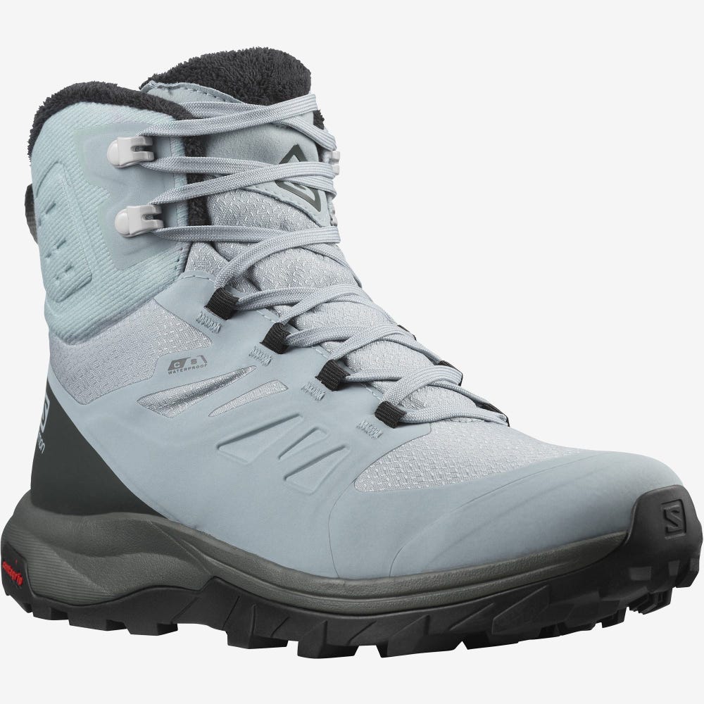 Salomon OUTBLAST THINSULATE™ CLIMASALOMON™ WATERPROOF Téli Bakancs Női Zöld/Fekete | HU376218