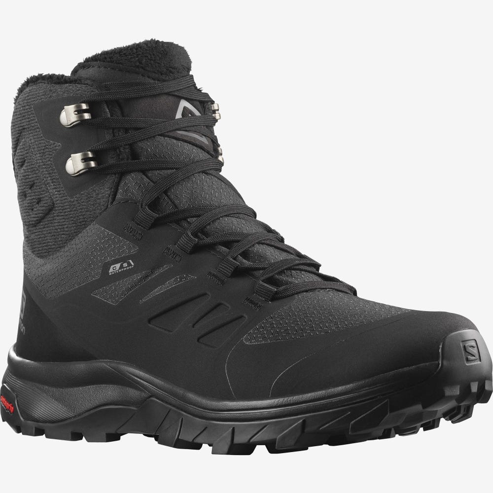 Salomon OUTBLAST THINSULATE™ CLIMASALOMON™ WATERPROOF Túrabakancs Női Fekete | HU529748