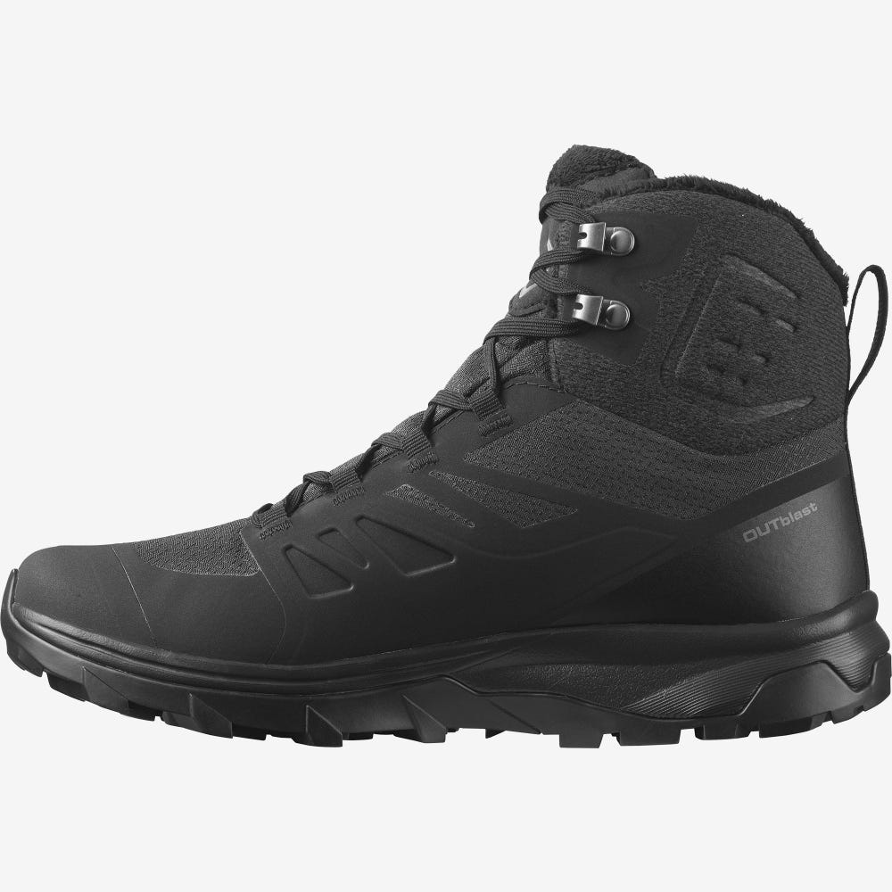 Salomon OUTBLAST THINSULATE™ CLIMASALOMON™ WATERPROOF Túrabakancs Női Fekete | HU529748