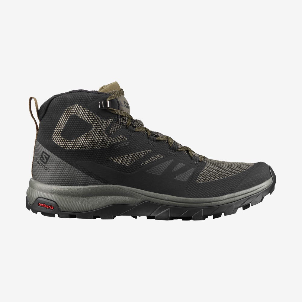 Salomon OUTLINE MID GORE-TEX Túrabakancs Férfi Fekete/Barna | HU261954