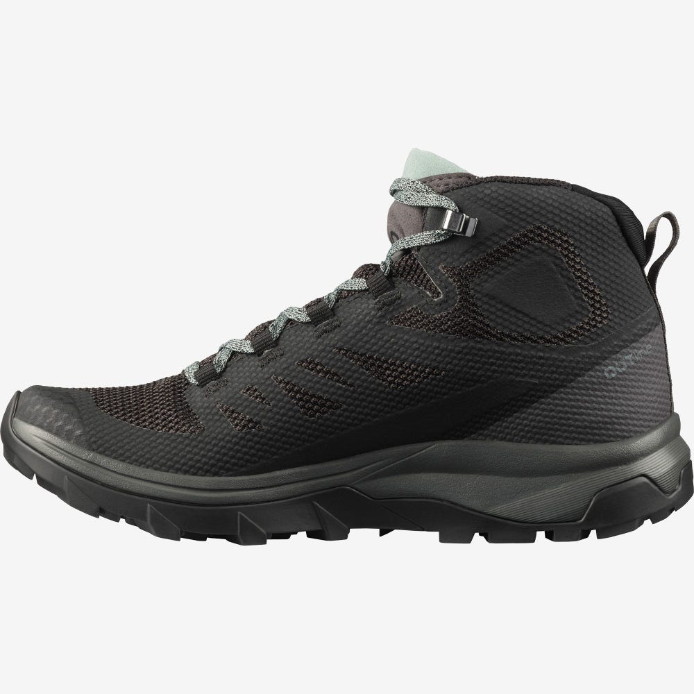 Salomon OUTLINE MID GORE-TEX Túrabakancs Női Fekete/Zöld | HU275830