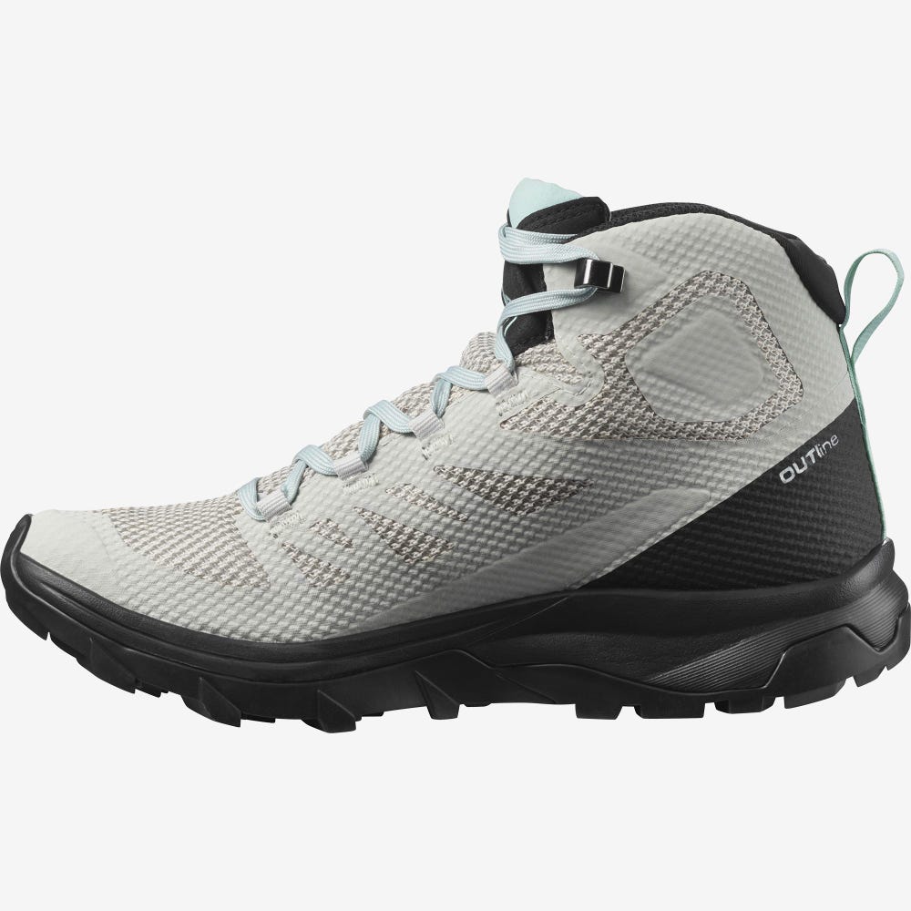 Salomon OUTLINE MID GORE-TEX Túrabakancs Női Bézs/Fekete/Türkiz | HU360847