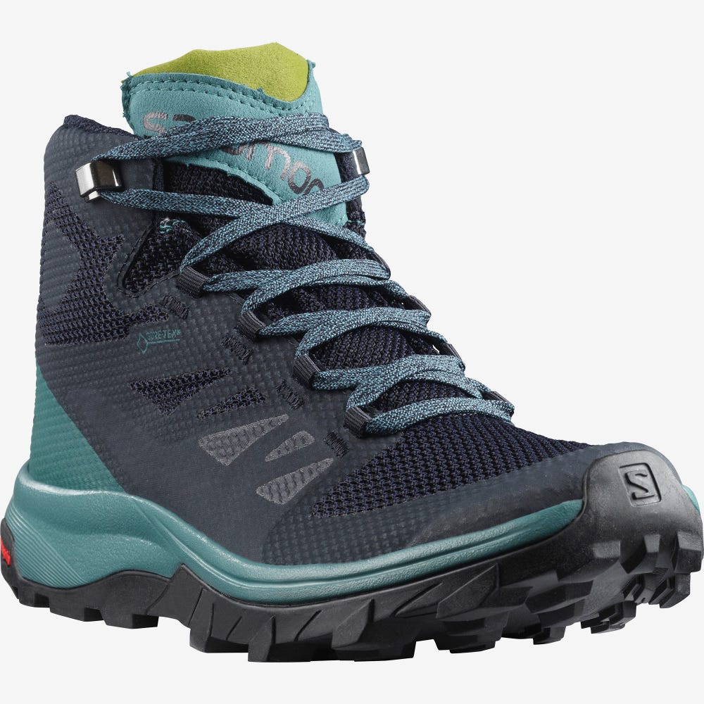 Salomon OUTLINE MID GORE-TEX Túrabakancs Női Sötétkék | HU637028