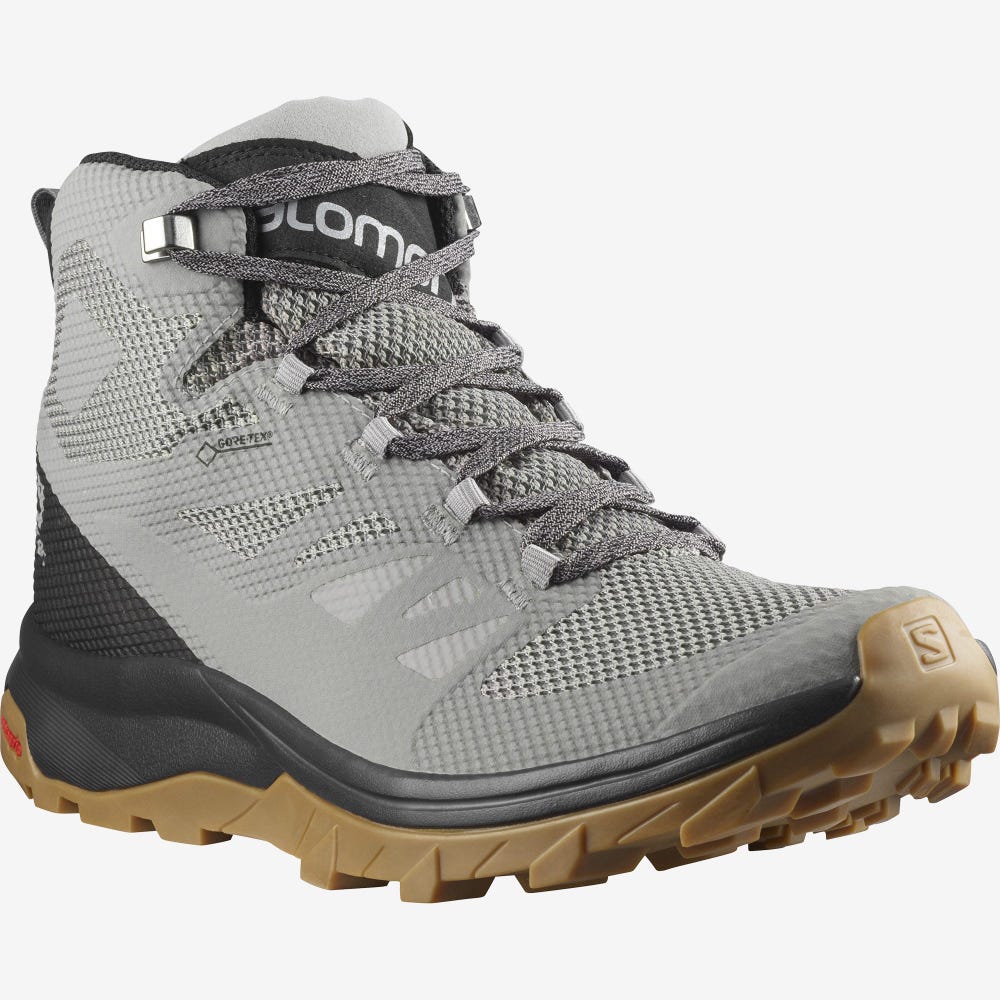 Salomon OUTLINE MID GORE-TEX Túrabakancs Férfi Szürke/Fekete | HU932740