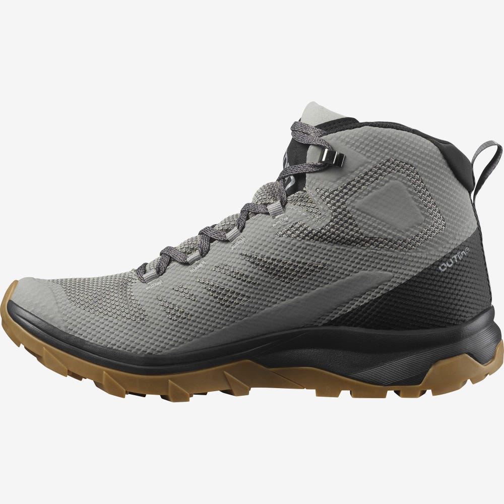 Salomon OUTLINE MID GORE-TEX Túrabakancs Férfi Szürke/Fekete | HU932740