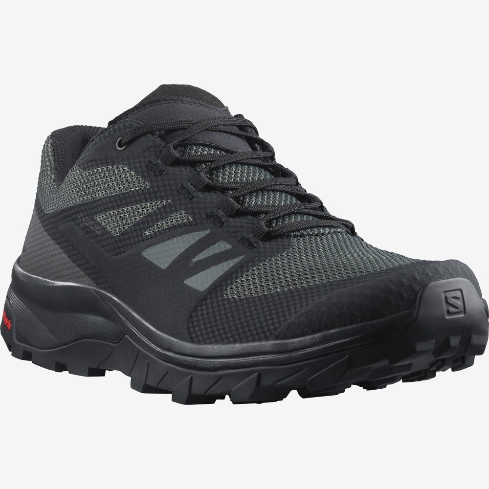 Salomon OUTLINE WIDE GORE-TEX Túracipő Férfi Fekete | HU135602