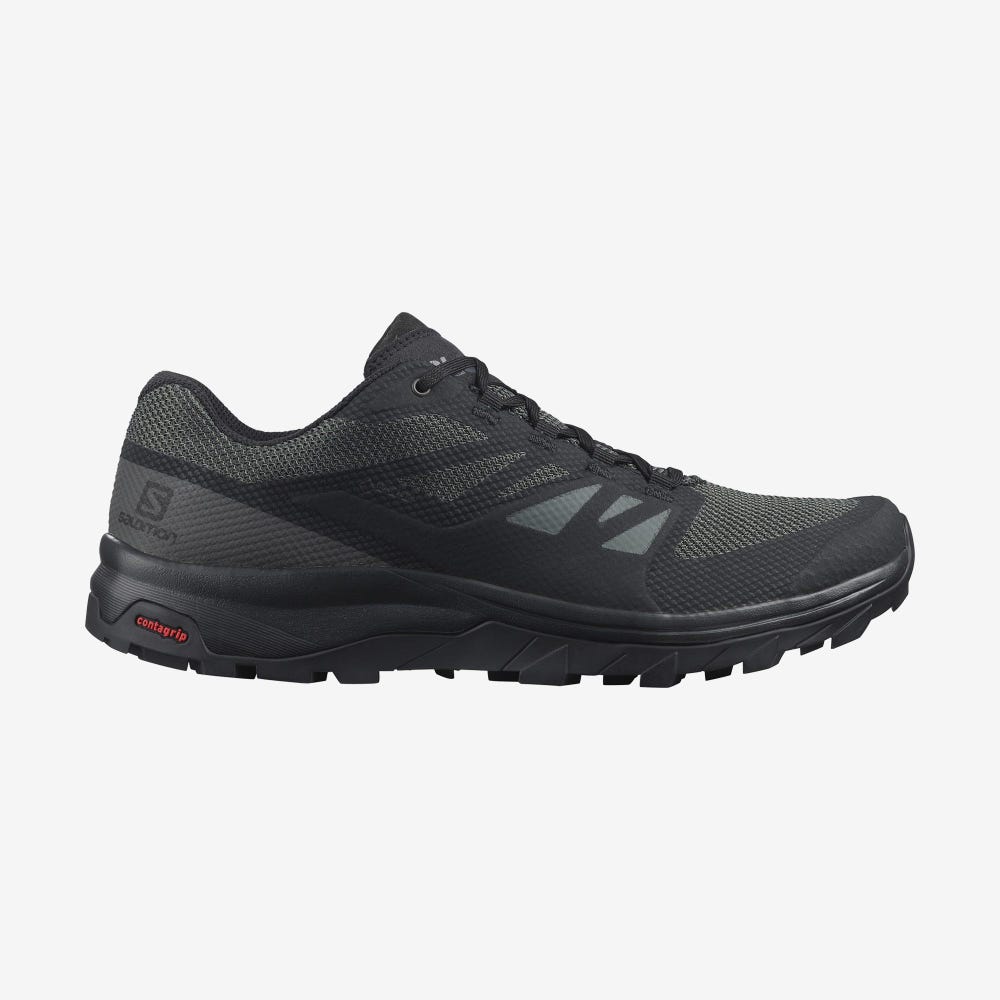 Salomon OUTLINE WIDE GORE-TEX Túracipő Férfi Fekete | HU135602