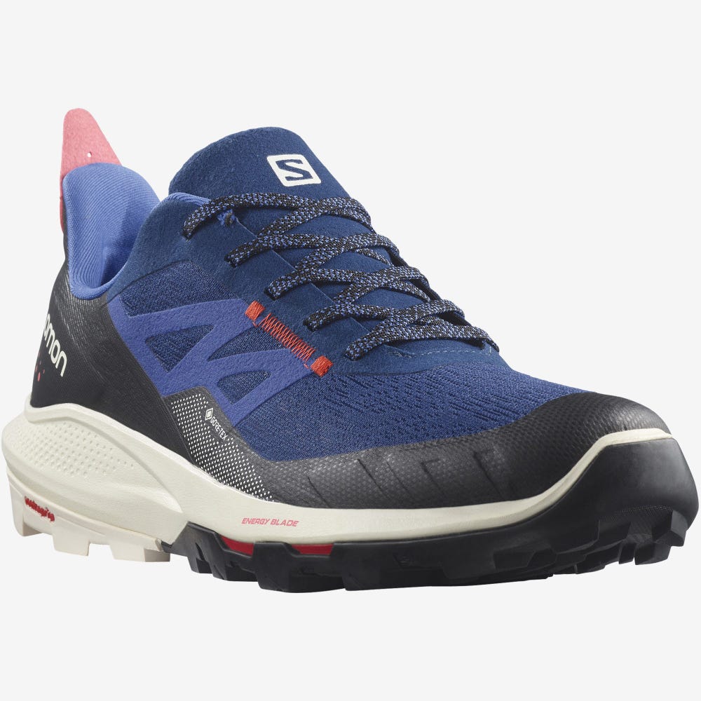 Salomon OUTPULSE GORE-TEX Túracipő Férfi Kék/Világos Sárga/Piros | HU530972