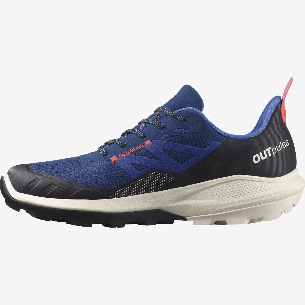 Salomon OUTPULSE GORE-TEX Túracipő Férfi Kék/Világos Sárga/Piros | HU530972