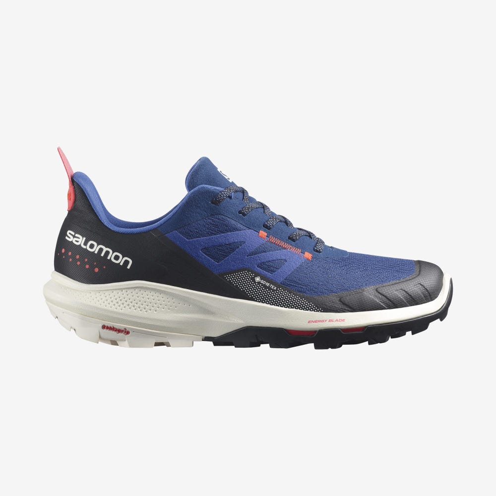 Salomon OUTPULSE GORE-TEX Túracipő Férfi Kék/Világos Sárga/Piros | HU530972