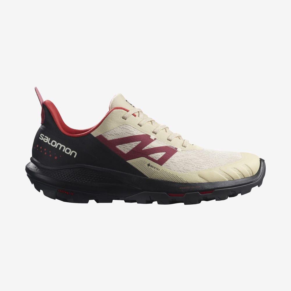 Salomon OUTPULSE GORE-TEX Túracipő Férfi Barna/Fekete/Piros | HU703251