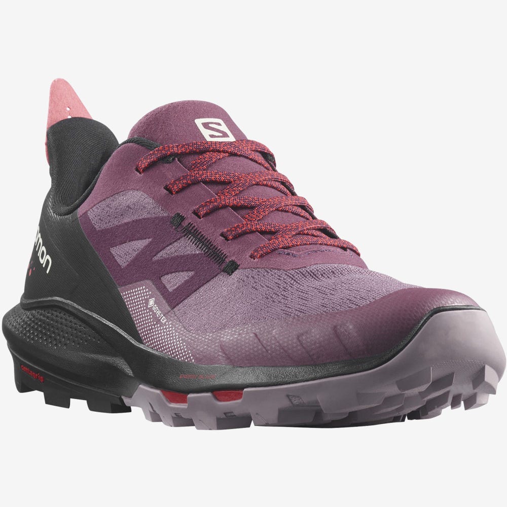 Salomon OUTPULSE GORE-TEX Túracipő Női Lila/Fekete/Piros | HU423610