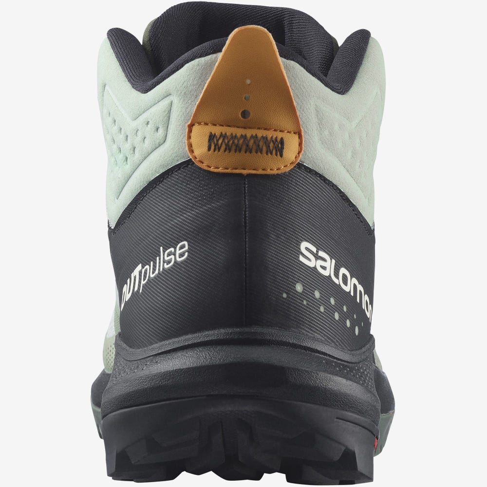 Salomon OUTPULSE MID GORE-TEX Túrabakancs Férfi Zöld/Fekete/Narancssárga | HU327816