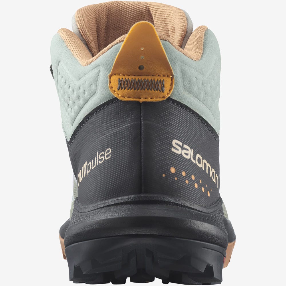 Salomon OUTPULSE MID GORE-TEX Túrabakancs Női Zöld/Narancssárga | HU562974