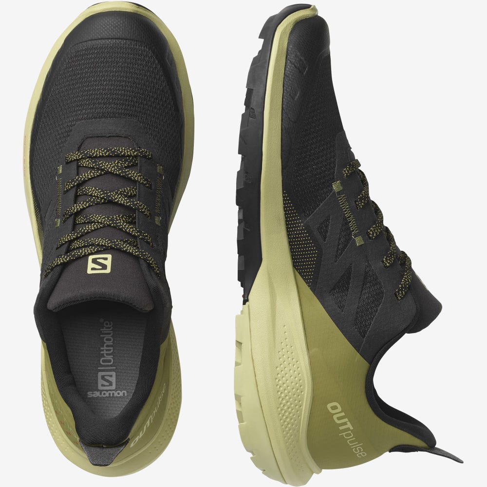 Salomon OUTPULSE Túracipő Férfi Fekete/Zöld/Piros | HU054986