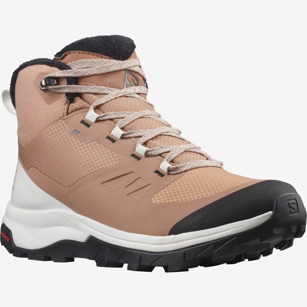 Salomon OUTSNAP CLIMASALOMON™ WATERPROOF Téli Bakancs Női Bézs/Világos Sárga/Fekete | HU173456