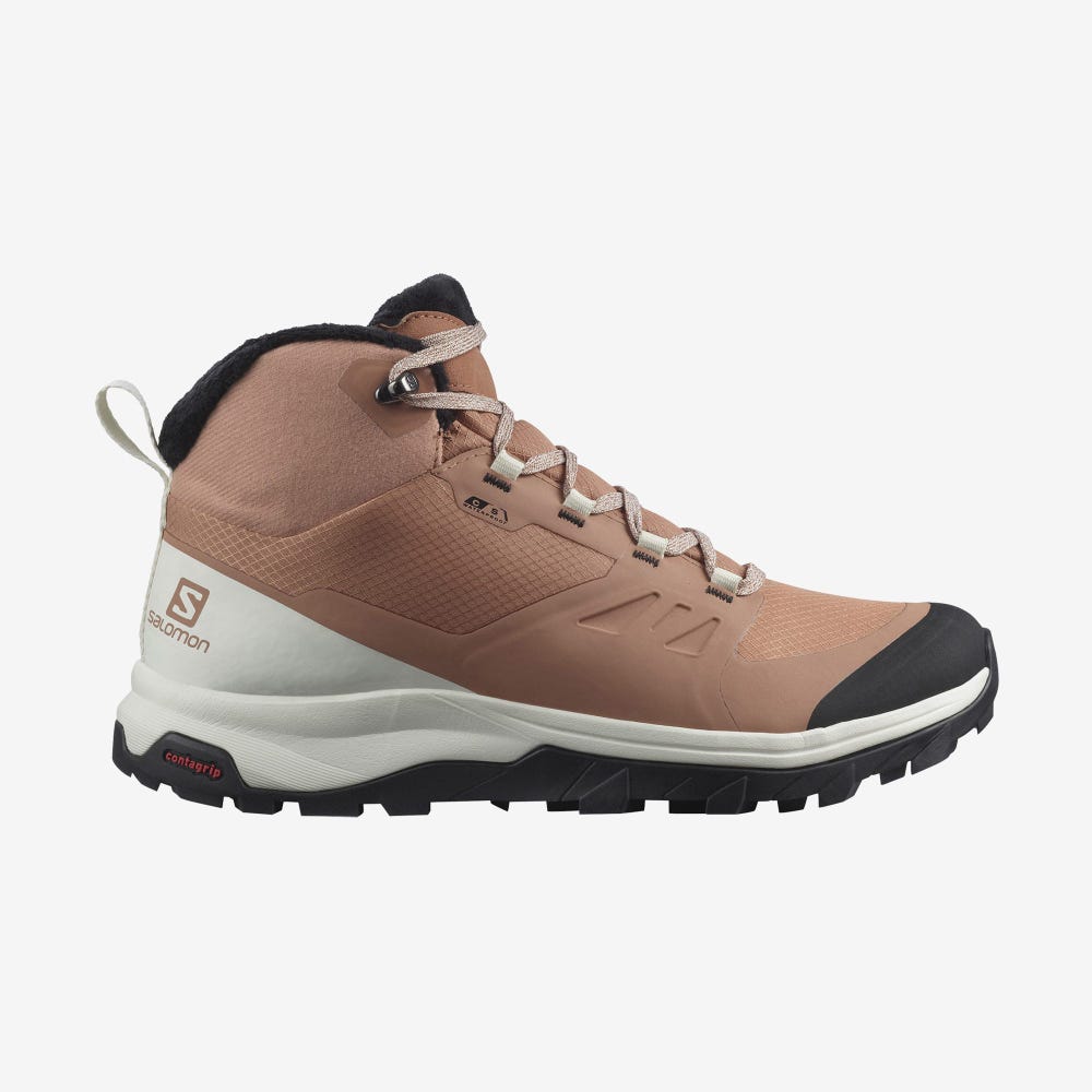 Salomon OUTSNAP CLIMASALOMON™ WATERPROOF Téli Bakancs Női Bézs/Világos Sárga/Fekete | HU173456