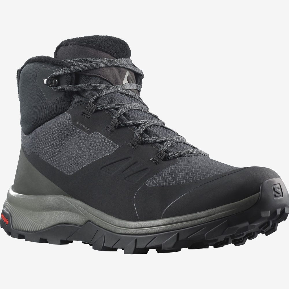 Salomon OUTSNAP CLIMASALOMON™ WATERPROOF Téli Bakancs Férfi Fekete | HU328670