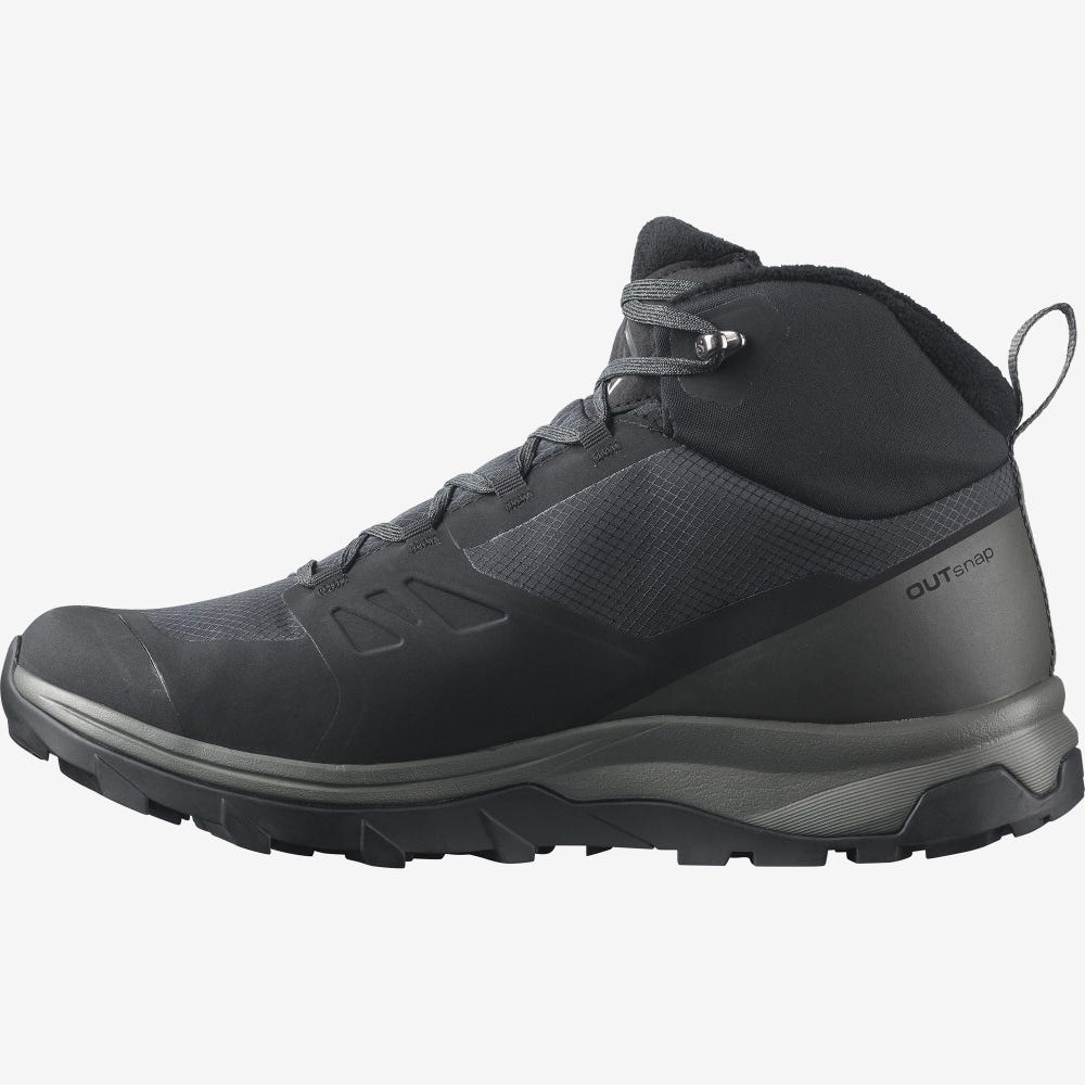 Salomon OUTSNAP CLIMASALOMON™ WATERPROOF Téli Bakancs Férfi Fekete | HU328670