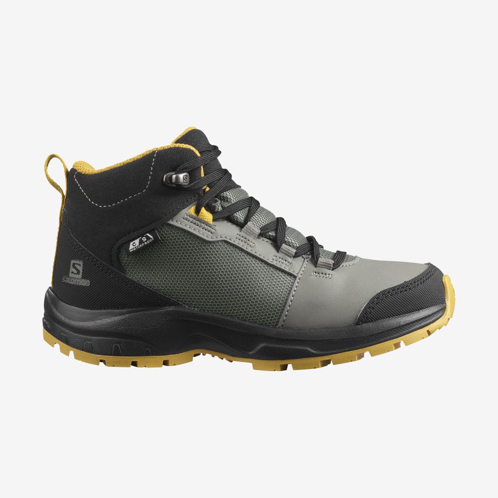 Salomon OUTWARD CLIMASALOMON™ WATERPROOF Túrabakancs Gyerek Szürke/Fekete | HU017423