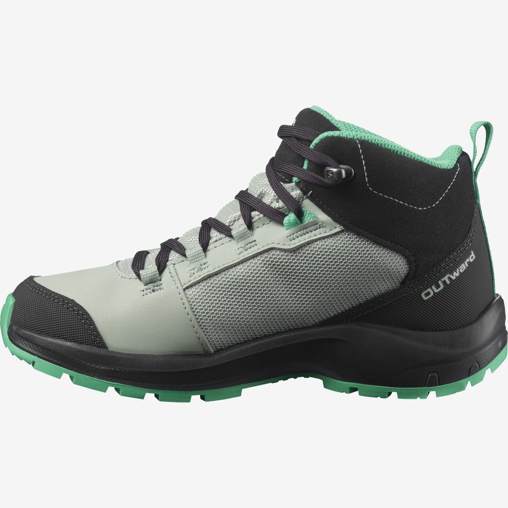 Salomon OUTWARD CLIMASALOMON™ WATERPROOF Túrabakancs Gyerek Világos Türkiz/Szürke/Menta | HU964123