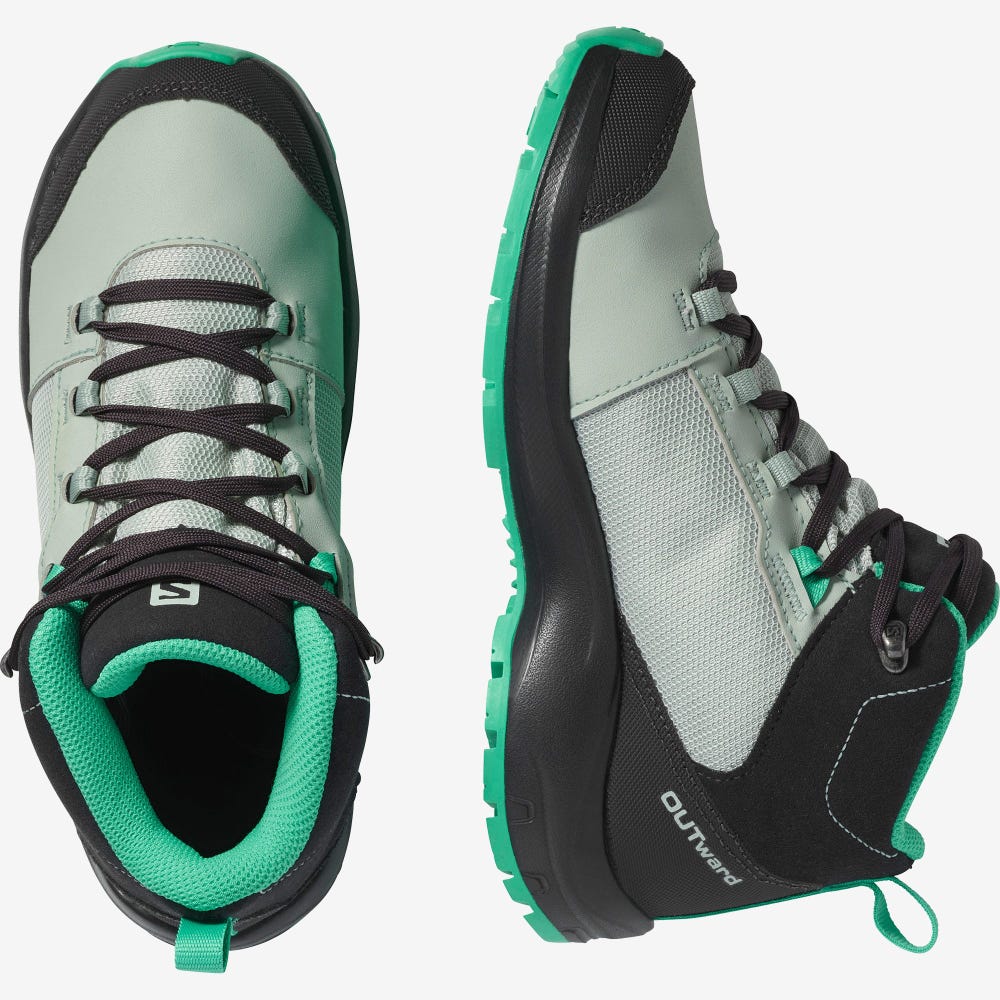 Salomon OUTWARD CLIMASALOMON™ WATERPROOF Túrabakancs Gyerek Világos Türkiz/Szürke/Menta | HU964123