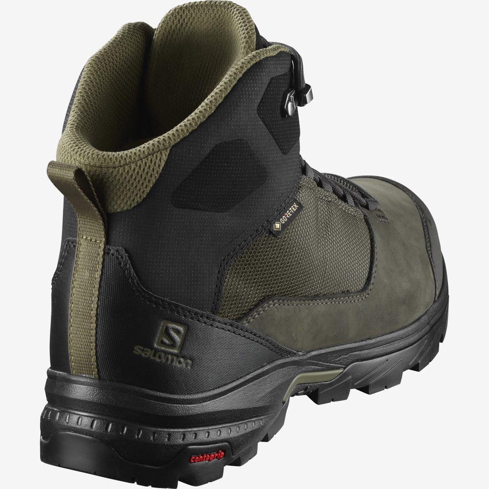 Salomon OUTWARD GORE-TEX Túrabakancs Férfi Olivazöld/Fekete | HU140936