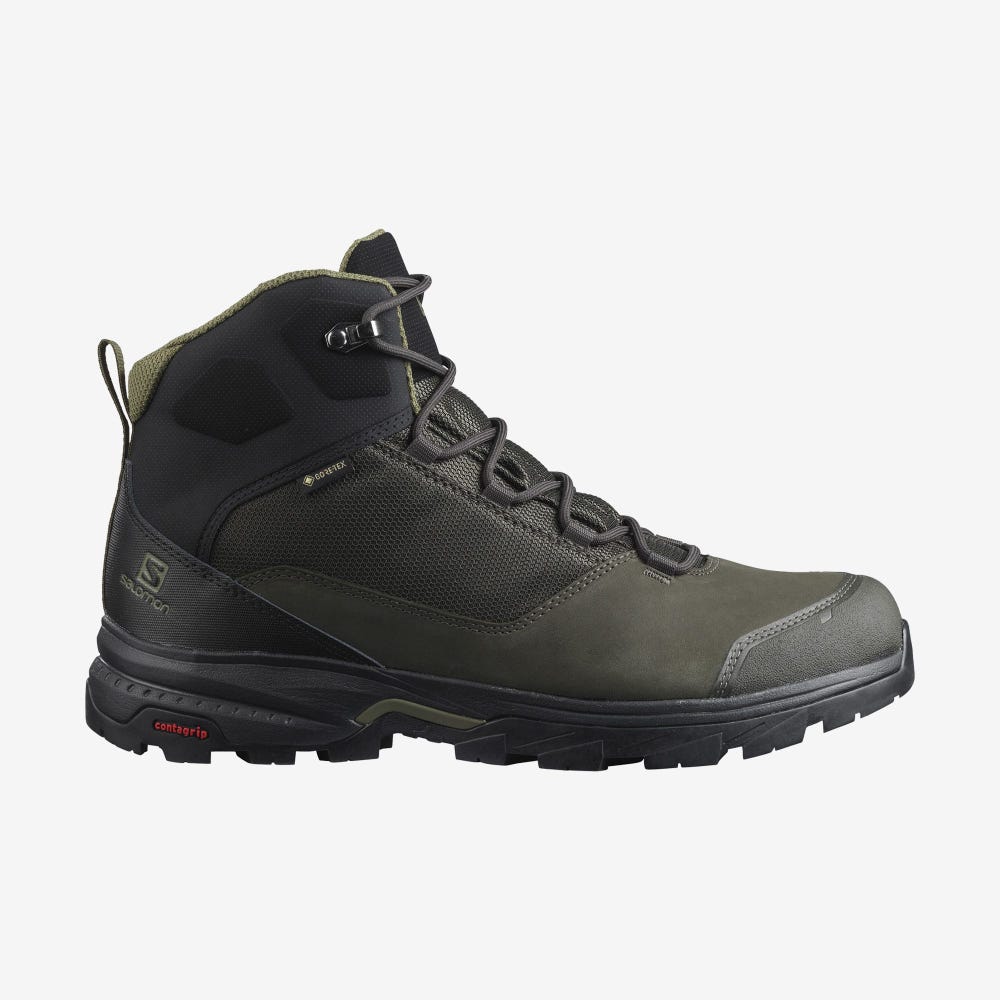 Salomon OUTWARD GORE-TEX Túrabakancs Férfi Olivazöld/Fekete | HU140936