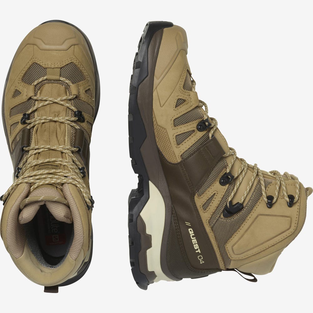 Salomon QUEST 4 GORE-TEX Túrabakancs Férfi Barna | HU249073