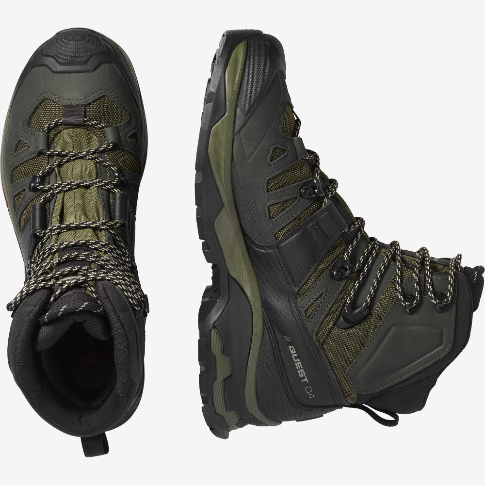 Salomon QUEST 4 GORE-TEX Túrabakancs Férfi Olivazöld | HU261547