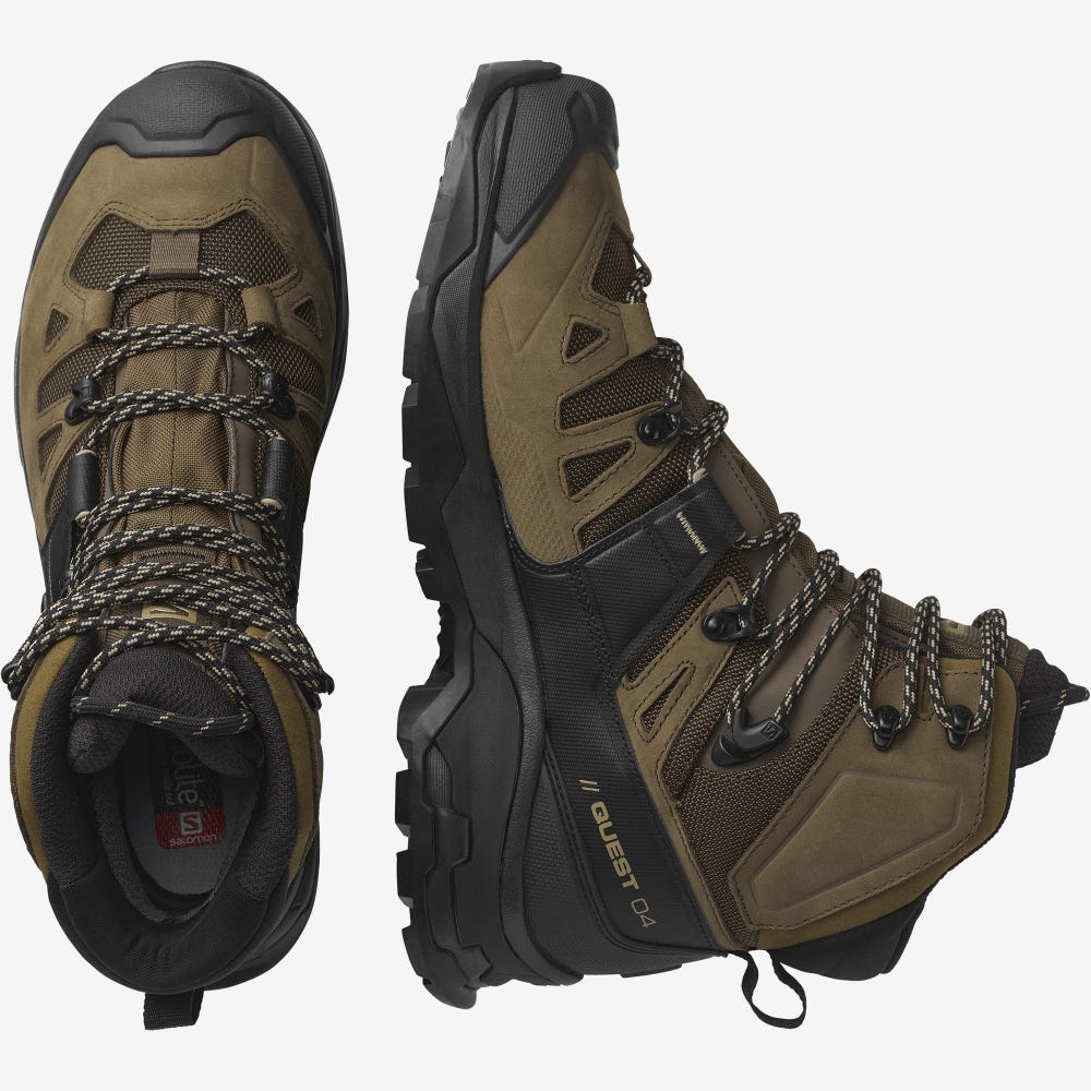 Salomon QUEST 4 GORE-TEX Túrabakancs Férfi Fekete | HU793804