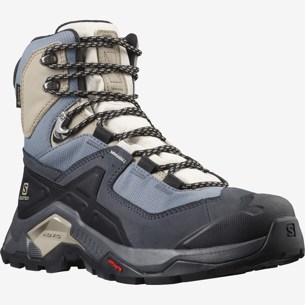 Salomon QUEST ELEMENT GORE-TEX Túrabakancs Női Szürke/Fekete/Bézs/Kék | HU470865