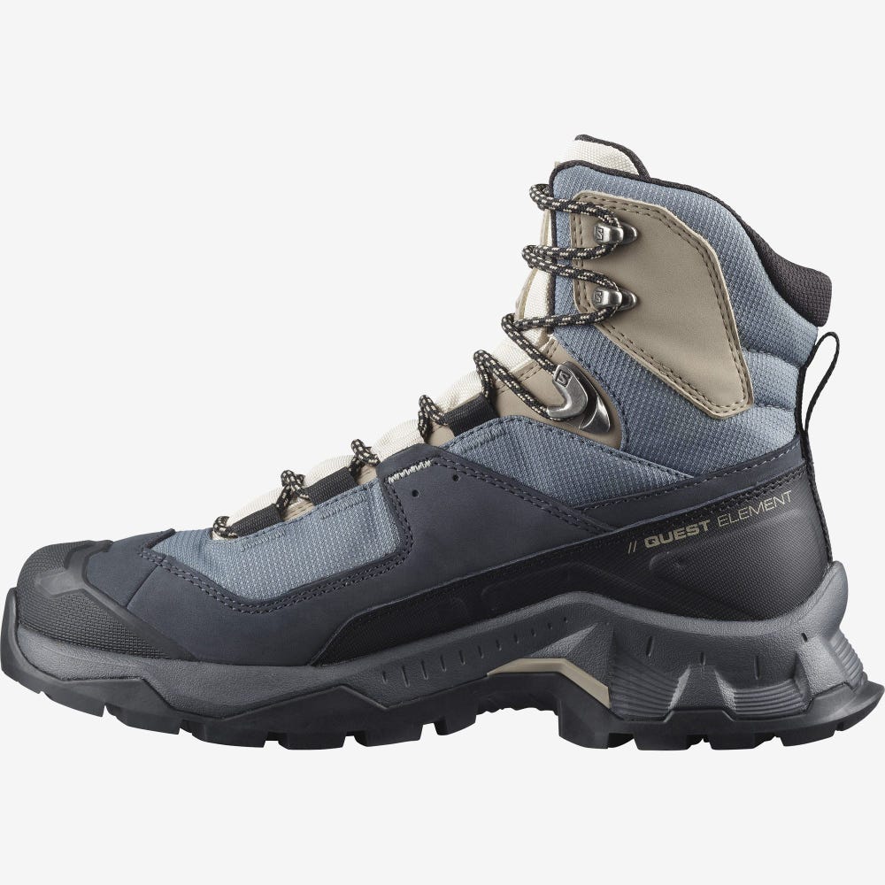 Salomon QUEST ELEMENT GORE-TEX Túrabakancs Női Szürke/Fekete/Bézs/Kék | HU470865