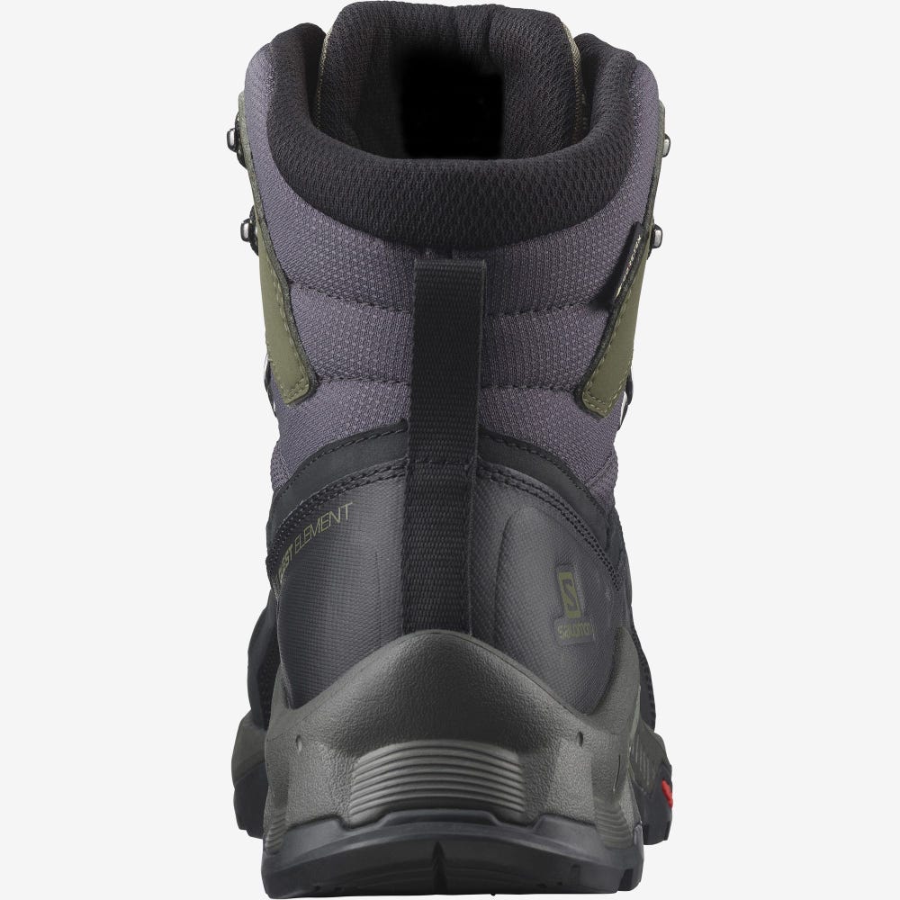 Salomon QUEST ELEMENT GORE-TEX Túrabakancs Férfi Fekete/MélyZöld/Olivazöld | HU659320