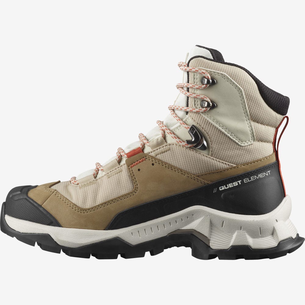 Salomon QUEST ELEMENT GORE-TEX Túrabakancs Női Világos Barna/Narancssárga | HU973681