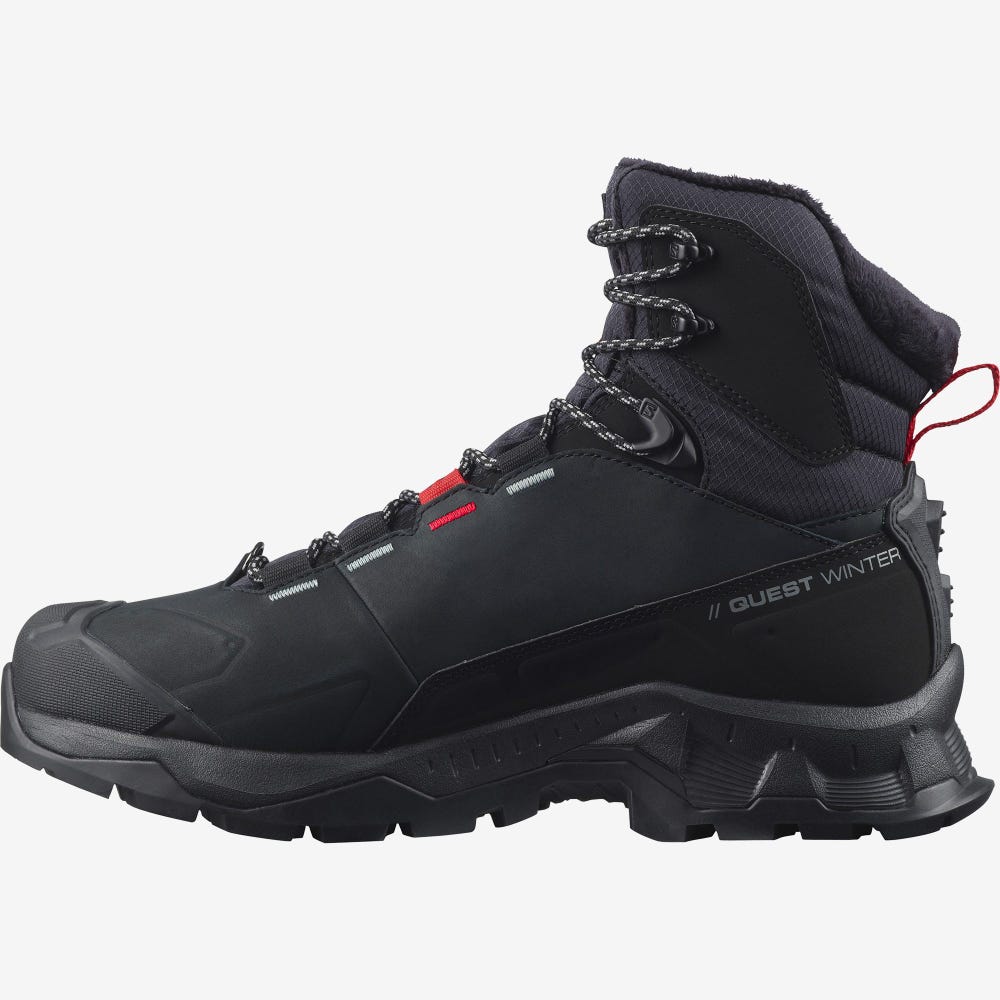 Salomon QUEST WINTER THINSULATE™ CLIMASALOMON™ WATERPROOF Téli Bakancs Női Fekete | HU293610