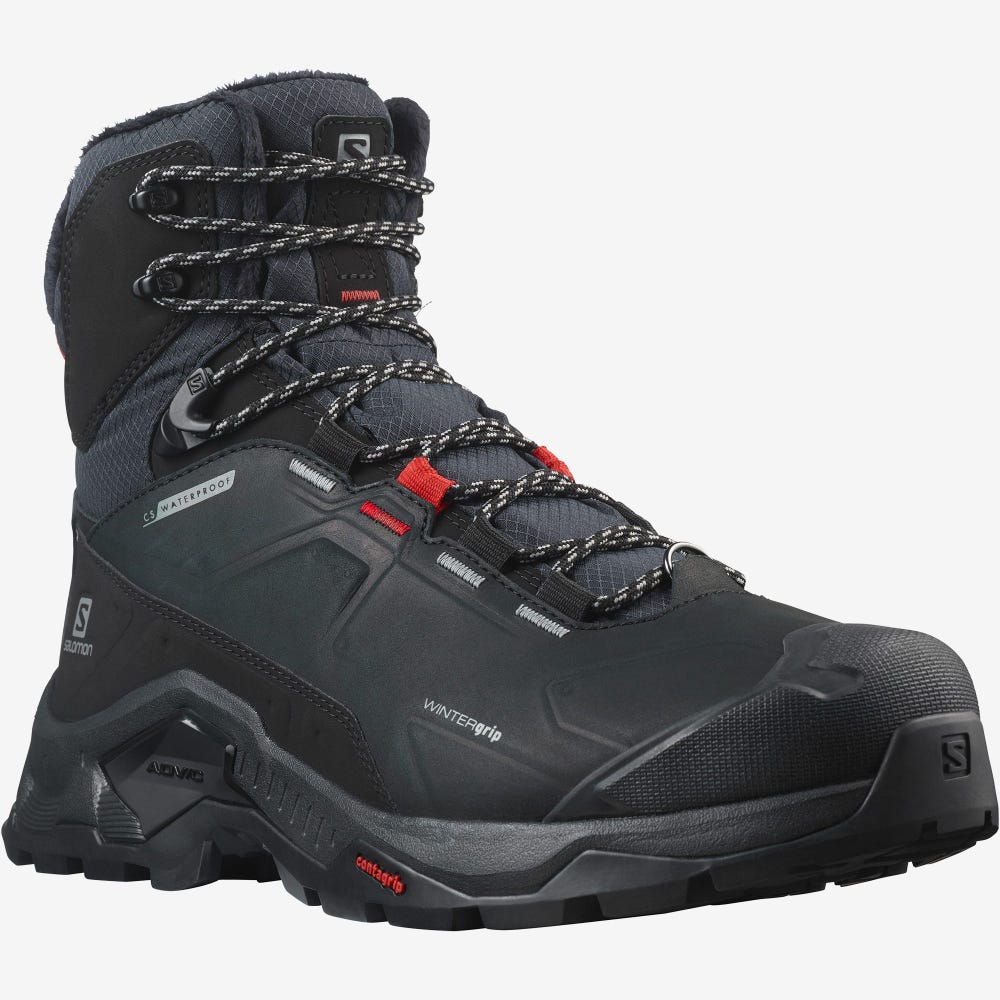 Salomon QUEST WINTER THINSULATE™ CLIMASALOMON™ WATERPROOF Téli Bakancs Férfi Fekete | HU570462