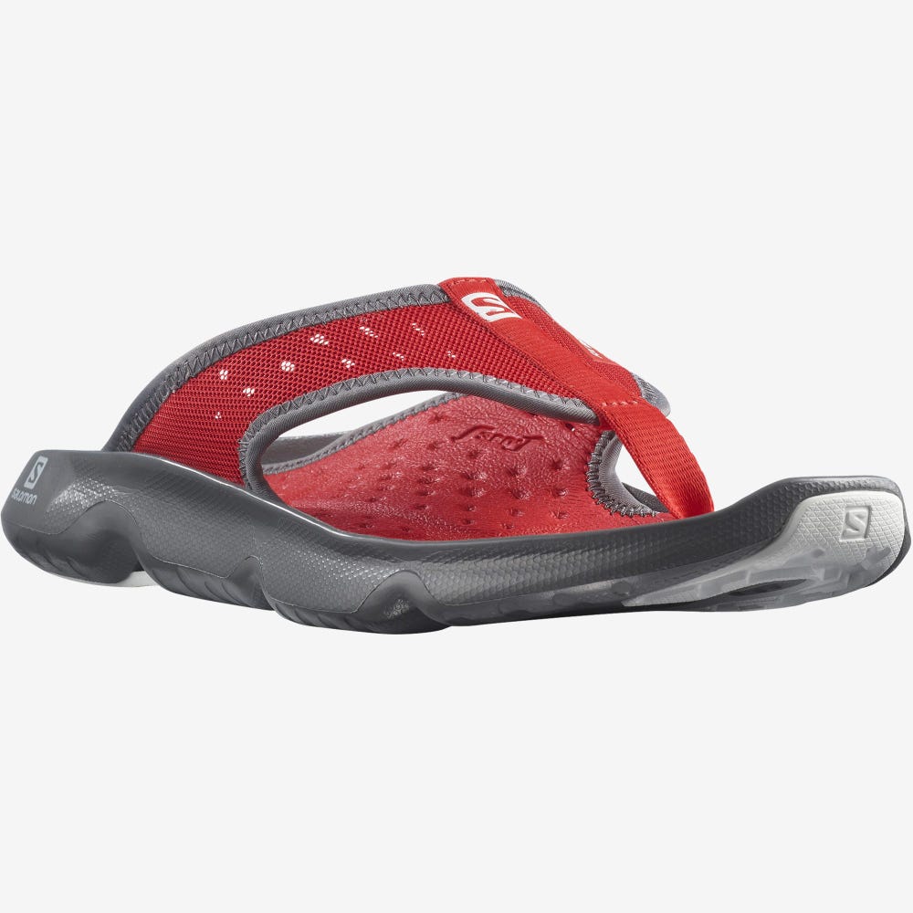 Salomon REELAX BREAK 5.0 Strandpapucs Férfi Szürke/Piros/Fehér | HU897062